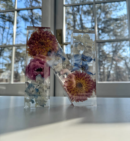 Letter Blocks Floral Preservation Keepsake - Add On Item