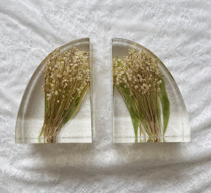 7" Bookends Floral Preservation Keepsake