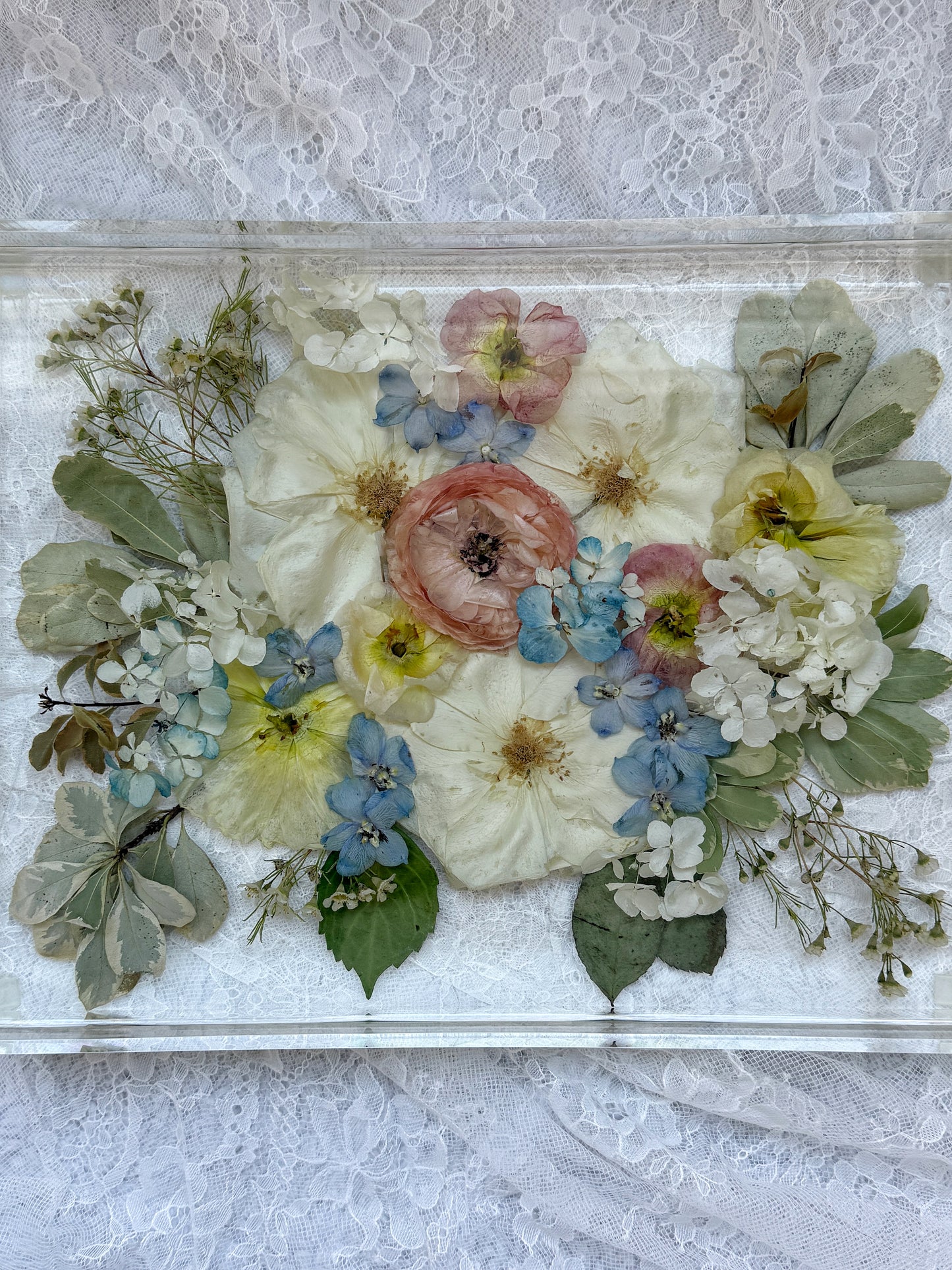 11" x 14" Acrylic Tray Floral Preservation Keepsake