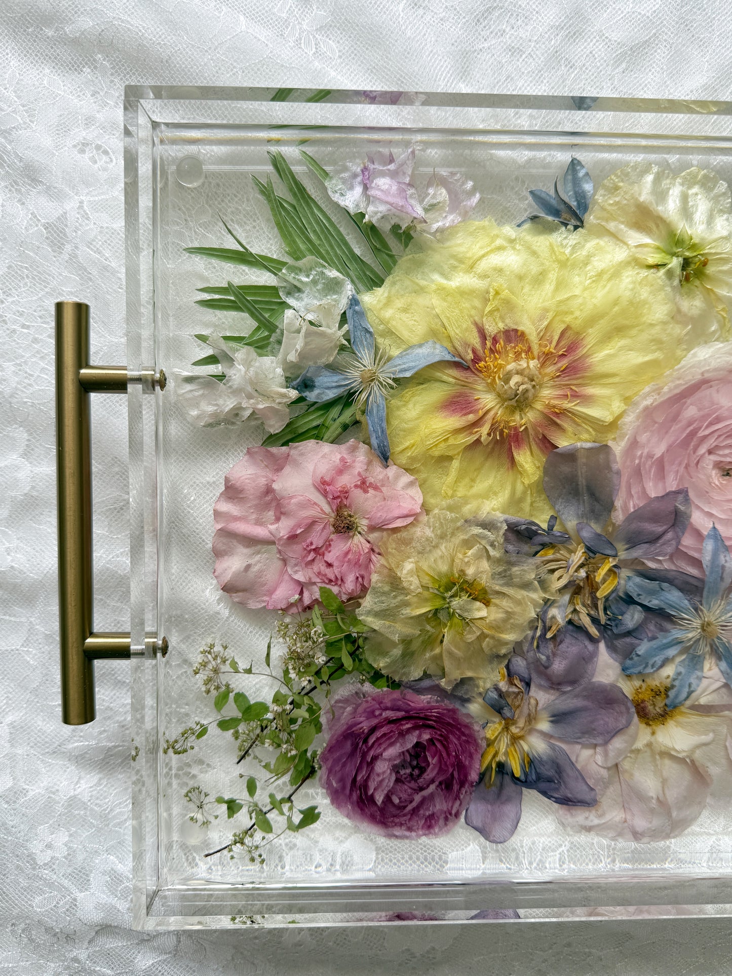 Floral Tray 11" x 14" Acrylic