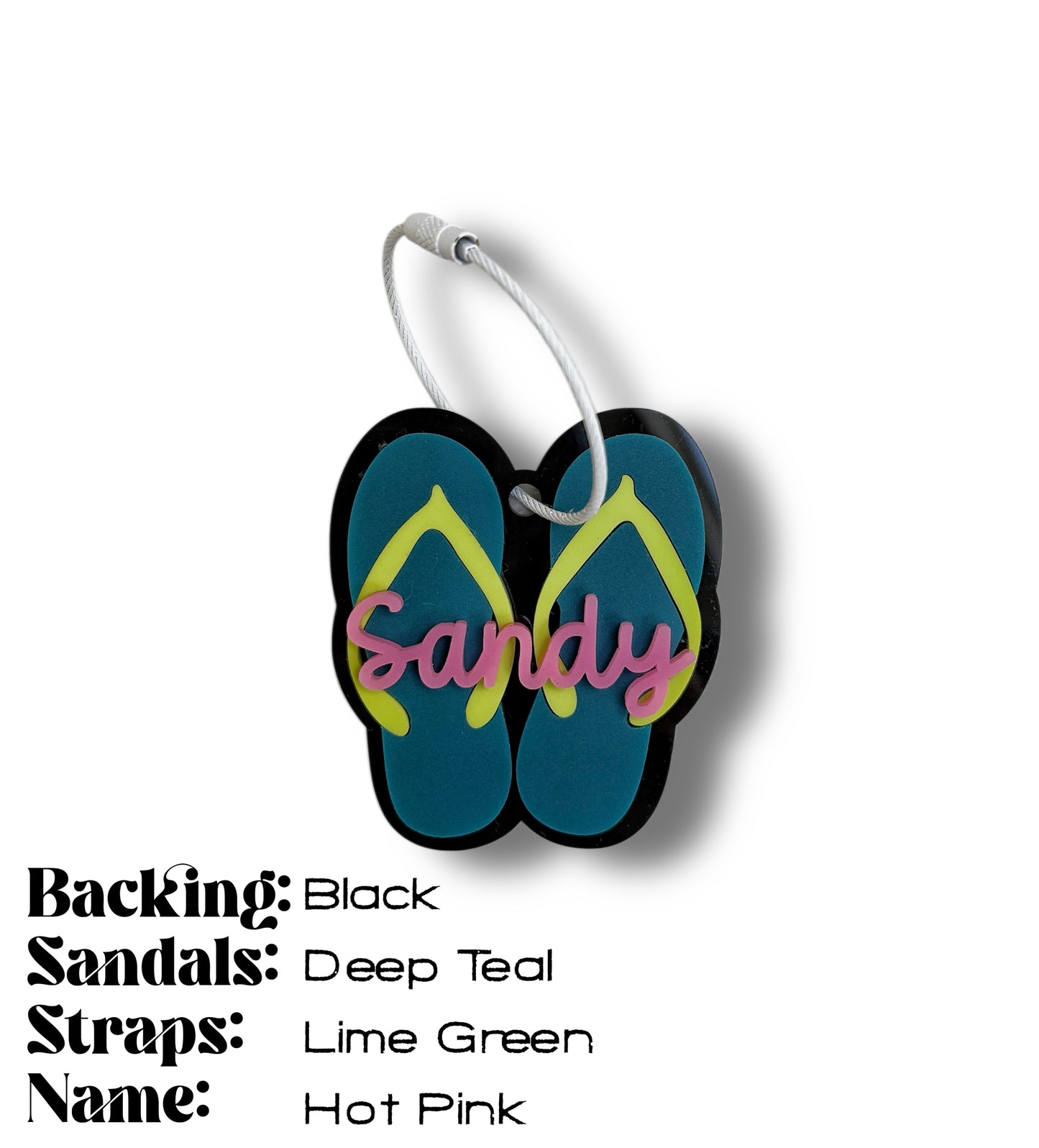 Custom Name Keychain | Personalized Acrylic Tag - Flip Flops