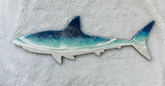 Great White Shark Wall Art | Ocean Wave Resin Decor 4/9/26