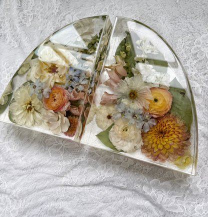 9" Bookends Floral Preservation Keepsake