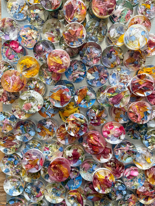 Floral Confetti Magnets | Real Pressed Flower Resin Magnets 4/9/26
