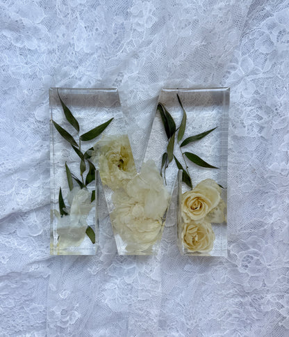 Letter Blocks Floral Preservation Keepsake - Add On Item