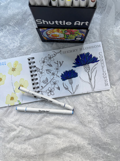 Complete Floral Coloring Book – Mixed Media Edition (with Marker Bundle) 11.16.25