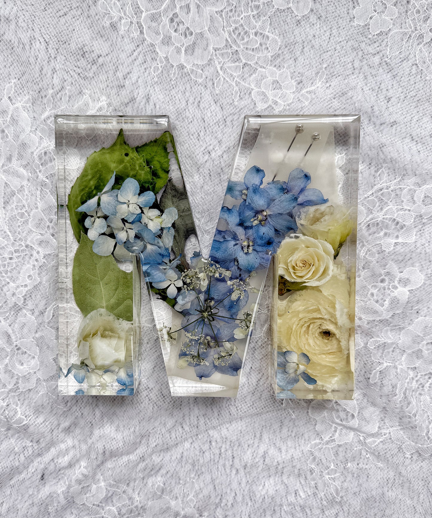 Letter Blocks Floral Preservation Keepsake - Add On Item