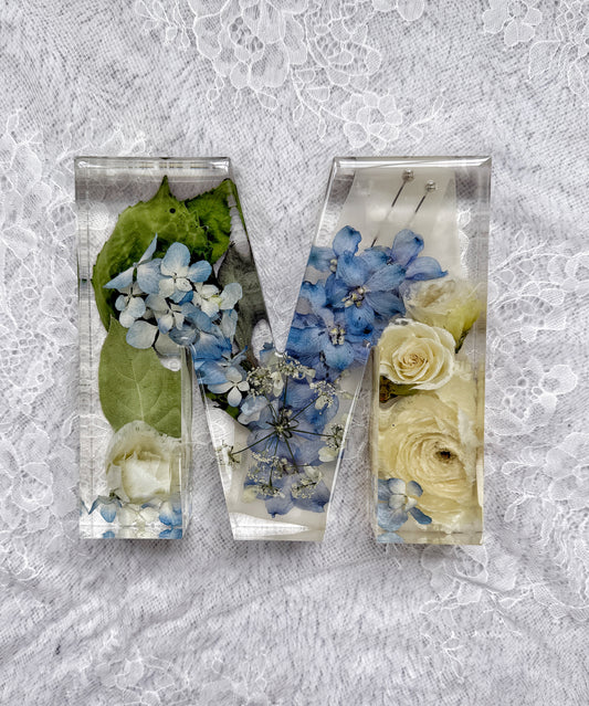 Letter Blocks Floral Preservation Keepsake - Add On Item