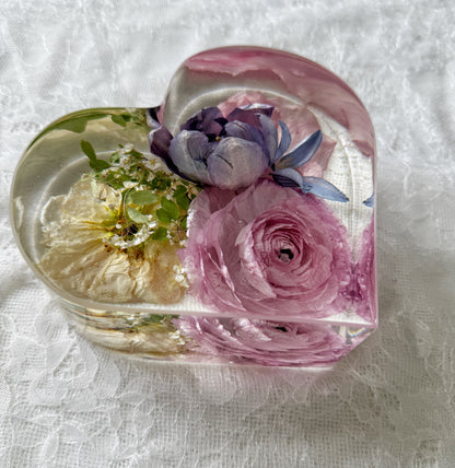 6" Heart Floral Preservation Keepsake - Add On Item
