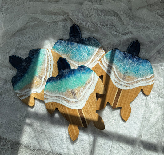 Sea Turtle - Ocean Wave Cutting Board
