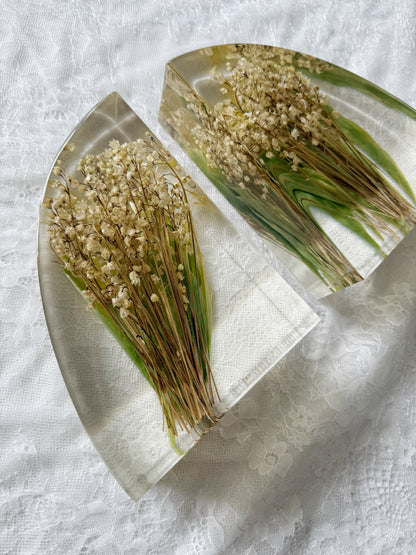 7" Bookends Floral Preservation Keepsake