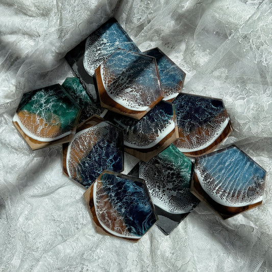Resin Ocean Wave Coasters