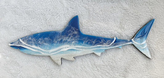 Great White Shark Wall Art | Ocean Wave Resin Decor 4/9/26