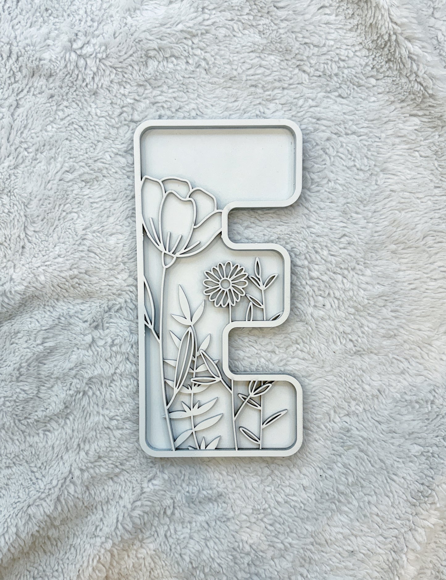 Custom Floral Resin Letter – Botanical Initial Art