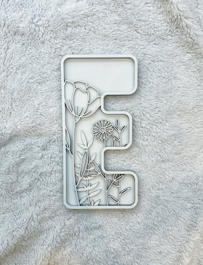 Custom Floral Resin Letter – Botanical Initial Art