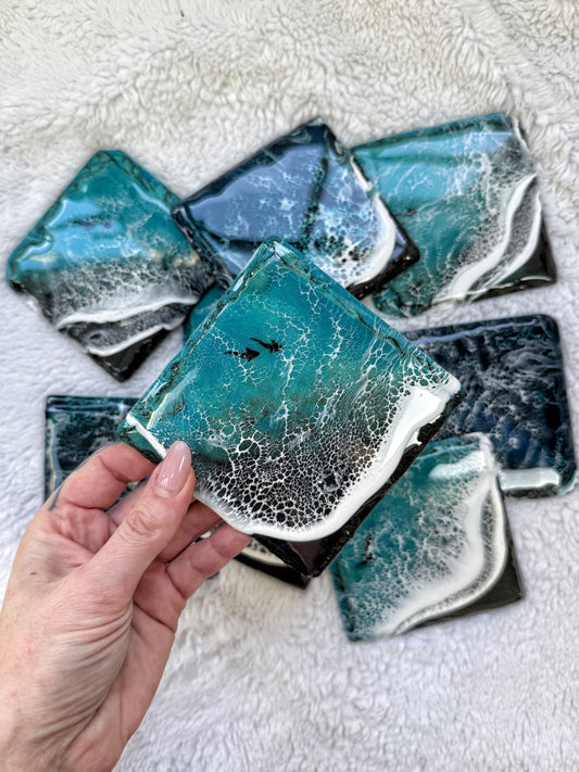 Slate Resin Ocean Wave Coasters 4/9/26