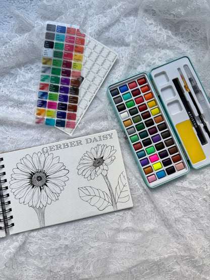 Complete Floral Coloring Book – Watercolor Edition (with Watercolor Set) 11.16.25
