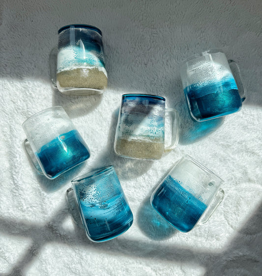 Ocean Wave Glass Mug | Handcrafted Resin Coffee Cup | Coastal Drinkware 9/17/26