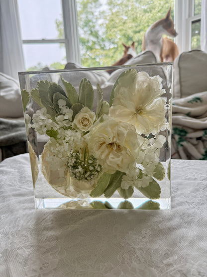 8" Square Floral Preservation Keepsake