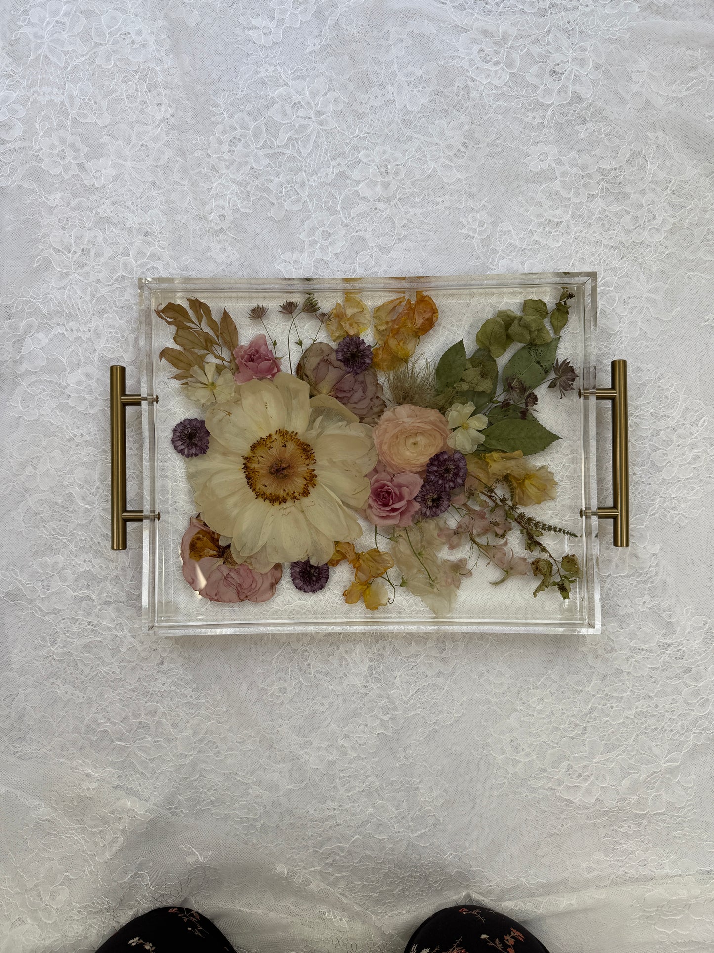 Floral Tray 11" x 14" Acrylic