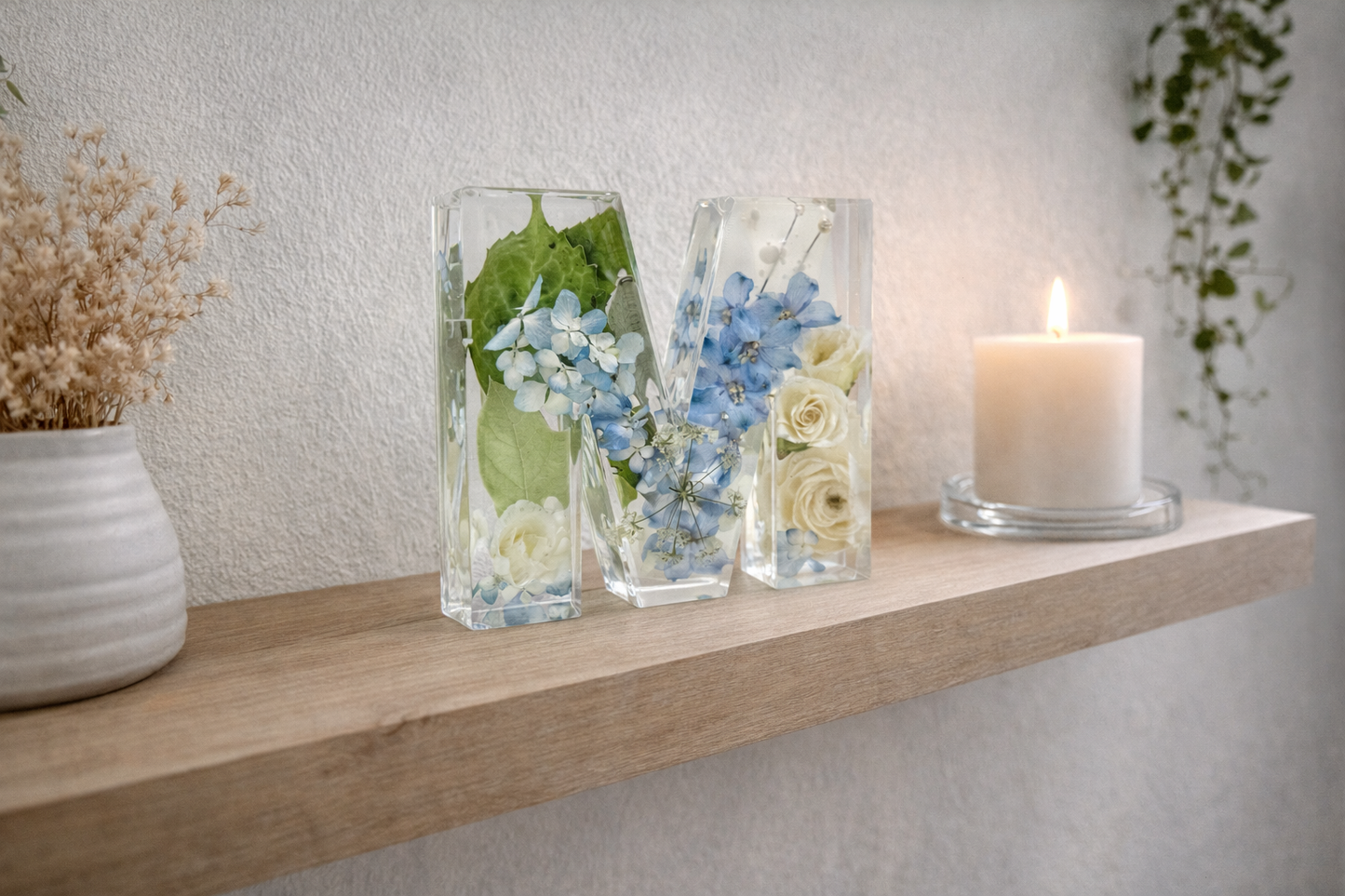 Letter Blocks Floral Preservation Keepsake - Add On Item