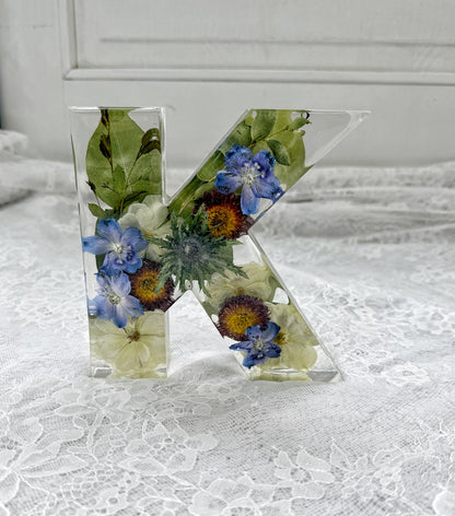 Letter Blocks Floral Preservation Keepsake - Add On Item