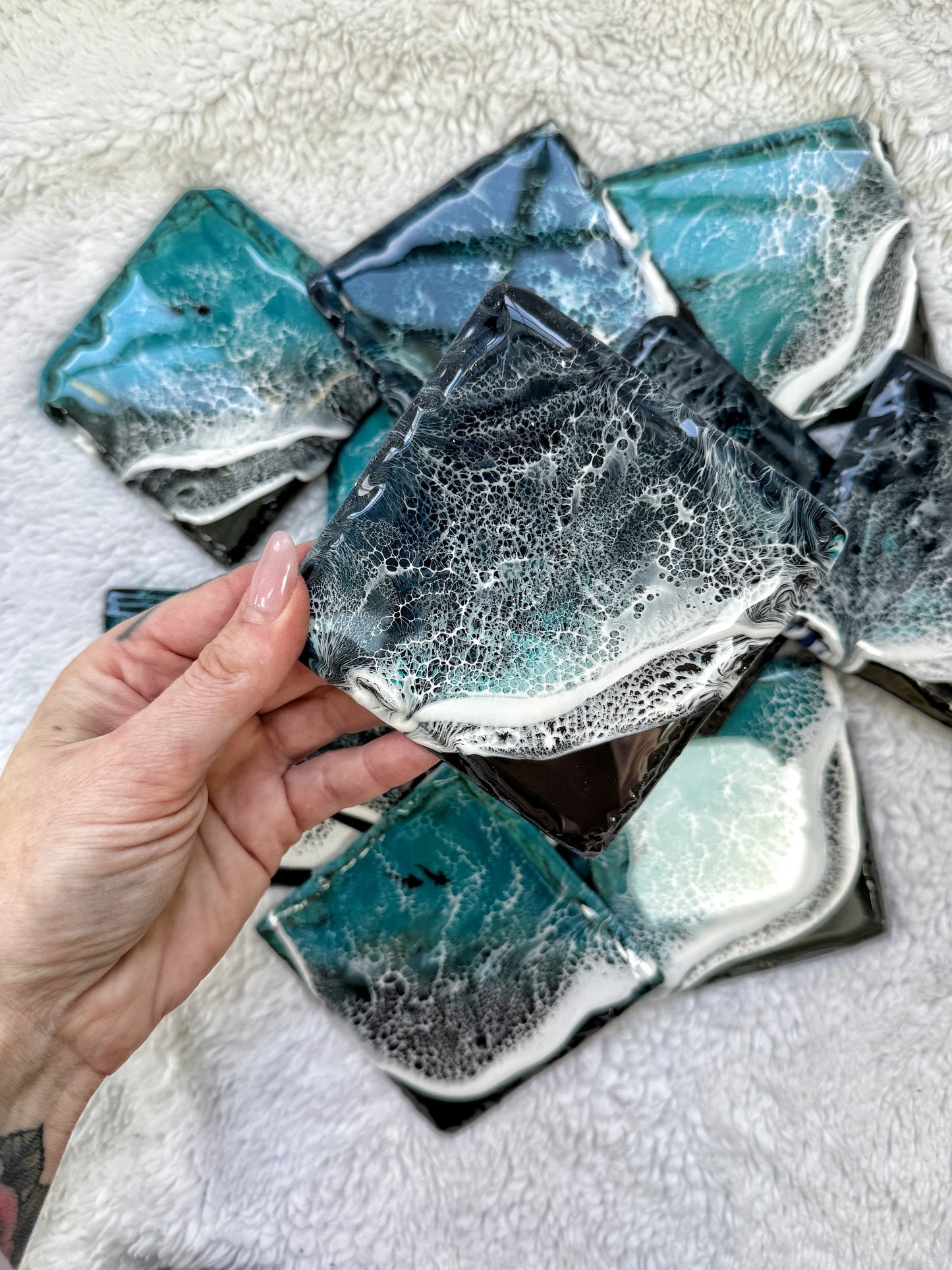 Slate Resin Ocean Wave Coasters 4/9/26