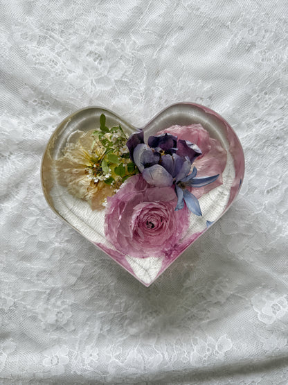 6" Heart Floral Preservation Keepsake - Add On Item
