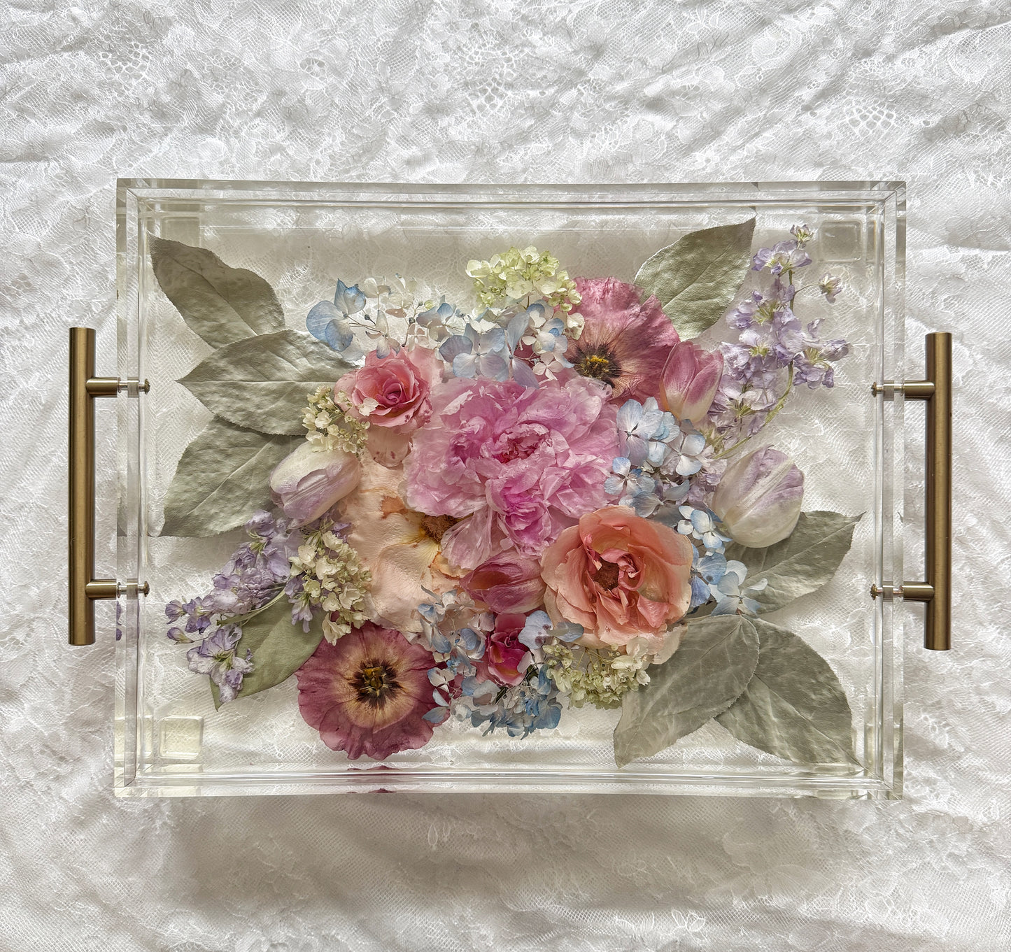 Floral Tray 11" x 14" Acrylic