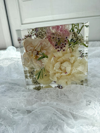 6" Square Floral Preservation Keepsake - Add On Item