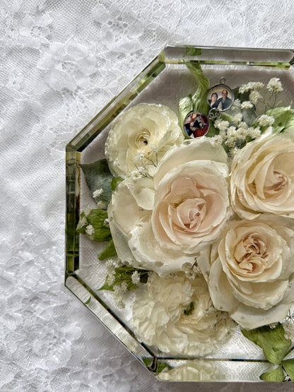 8" Octagon Floral Preservation Keepsake