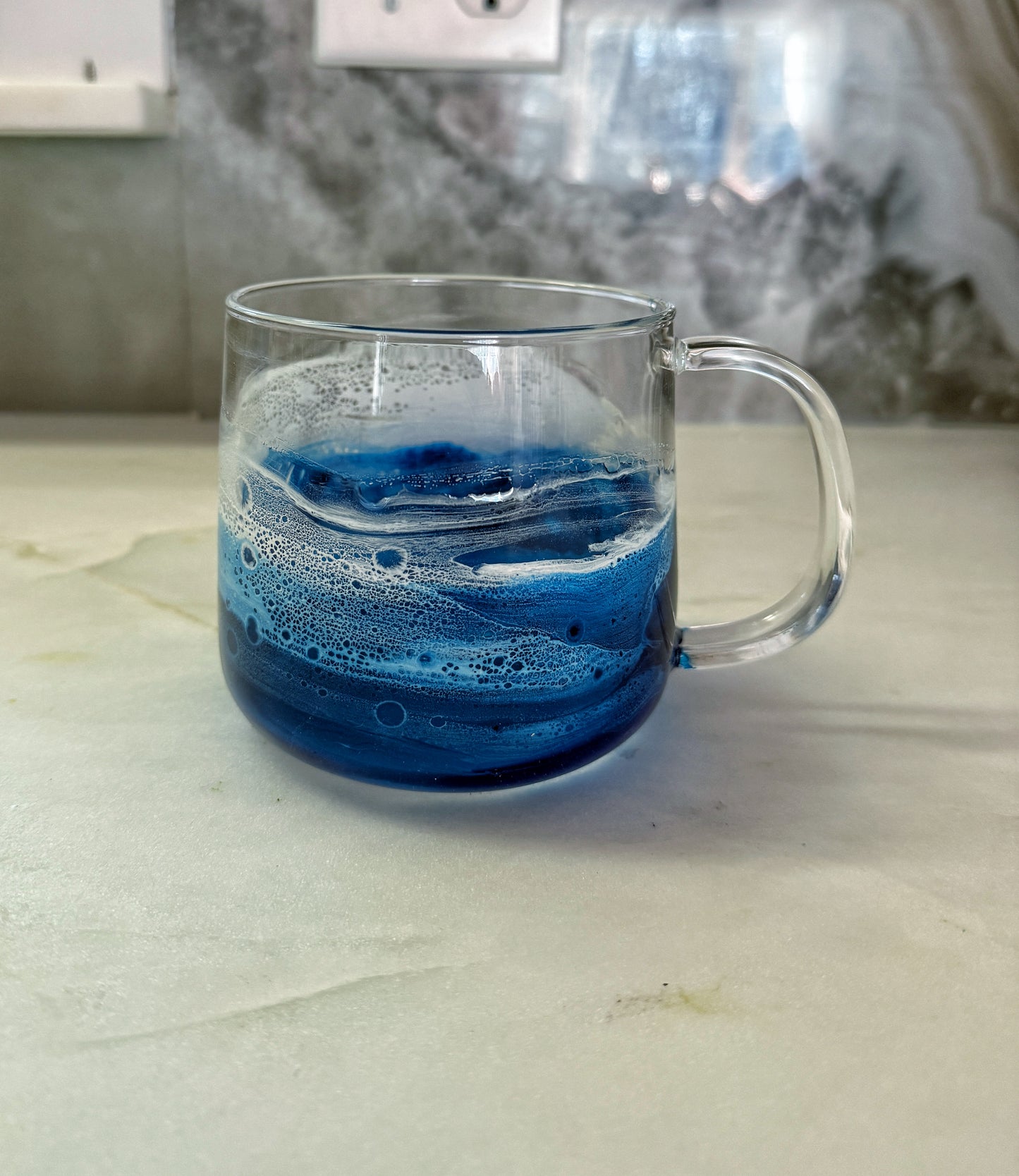 Ocean Wave Glass Mug | Handcrafted Resin Coffee Cup | Coastal Drinkware 4/9/26