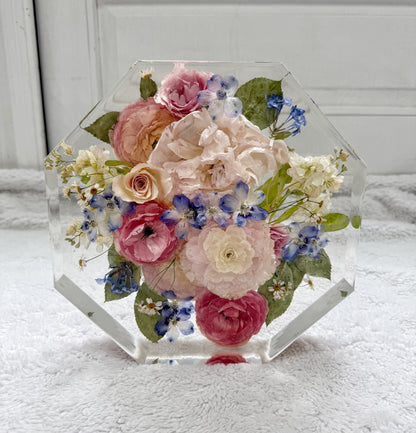 10" Octagon Floral Preservation Keepsake