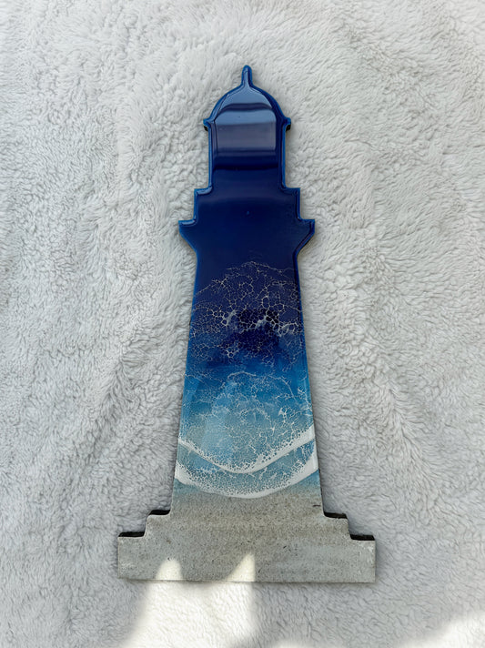 Coastal Lighthouse Wall Art | Ocean Wave Resin Decor 4/9/26