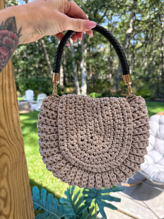 Hand Crocheted Scallop Purse | Textured Handbag with Braided Handle 9/17/26