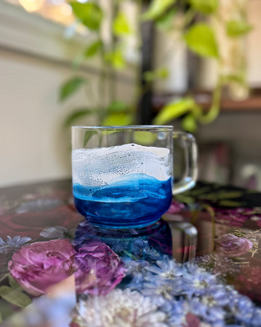 Ocean Wave Glass Mug | Handcrafted Resin Coffee Cup | Coastal Drinkware 4/9/26