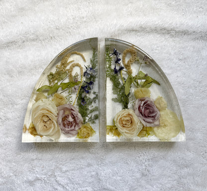 9" Bookends Floral Preservation Keepsake