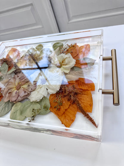 11" x 14" Acrylic Tray Floral Preservation Keepsake