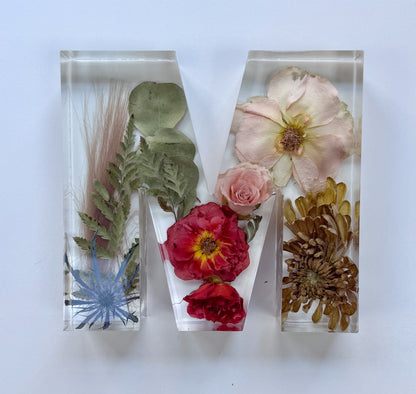 Letter Blocks Floral Preservation Keepsake - Add On Item