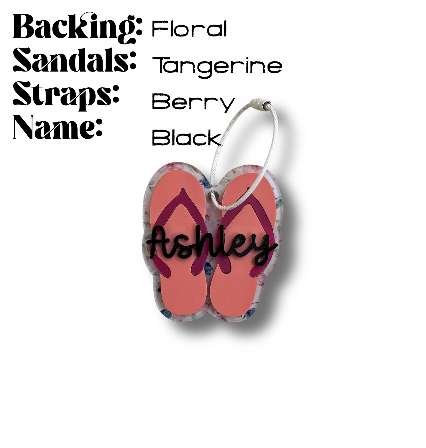 Custom Name Keychain | Personalized Acrylic Tag - Flip Flops