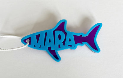 Custom Name Keychain | Personalized Acrylic Tag - Shark