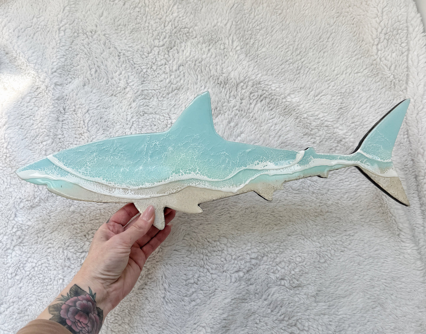 Great White Shark Wall Art | Ocean Wave Resin Decor 4/9/26