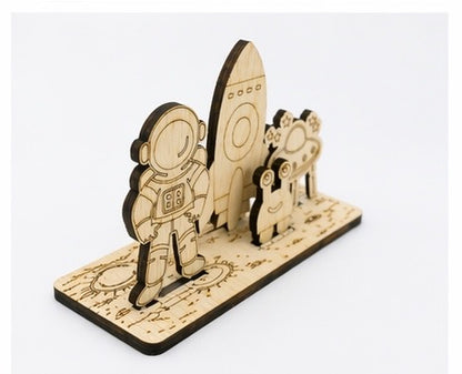 DIY Wooden Build & Paint Kit | Kids Craft Kit | Fairy Garden, Ocean & Space Themes | Laser Cut Coloring Activity | Gift for Kids