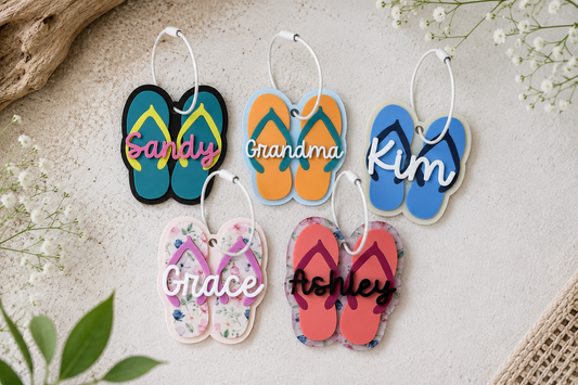 Custom Name Keychain | Personalized Acrylic Tag - Flip Flops