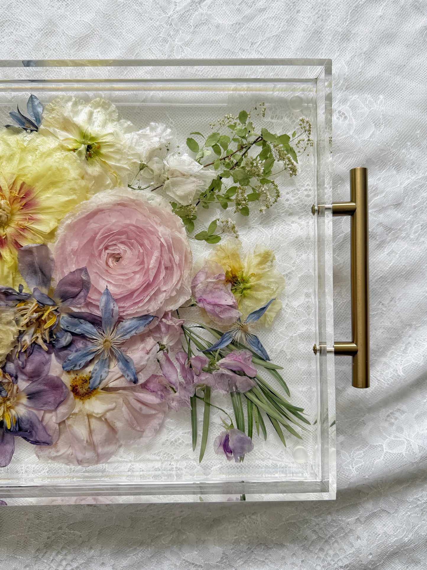 Floral Tray 11" x 14" Acrylic