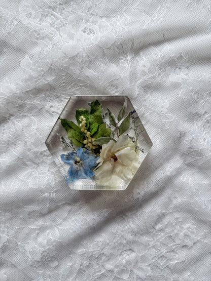 Mini Hexagon Floral Preservation Keepsake - Add On Item