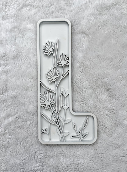 Custom Floral Resin Letter – Botanical Initial Art