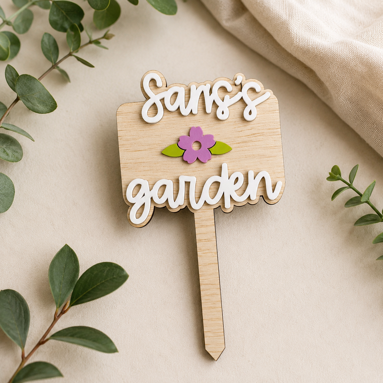 Personalized Garden Plant Stake – Custom Name Sign