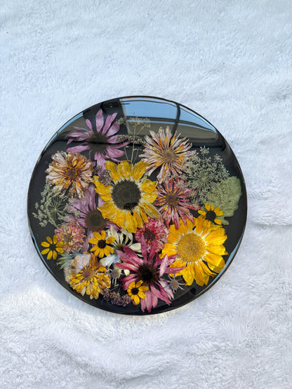 12" Hanging Round Floral Preservation Keepsake