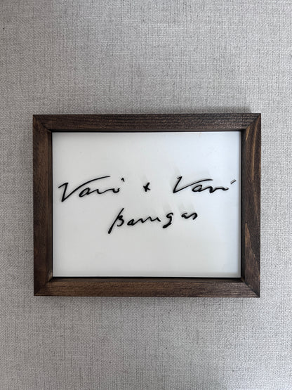 Custom handwriting sign